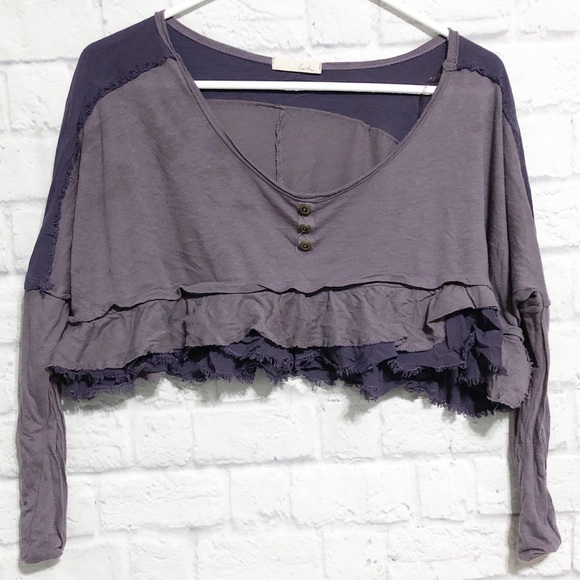 LUSH Purple Ruffled Crop Top💜 - Picture 2 of 4